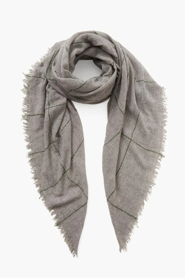 Chan Luu 100 Cashmere Scarf Greener Pastures Windowpane Women Scarves