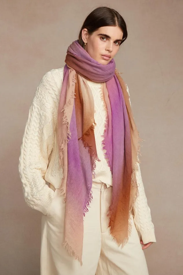 Chan Luu 100 Cashmere Scarf Orchid Ombr Women Scarves