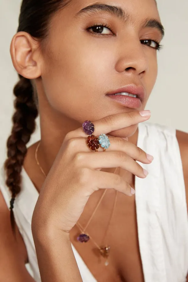 Chan Luu 14k Dahlia Ring Cognac Women 14k Fine