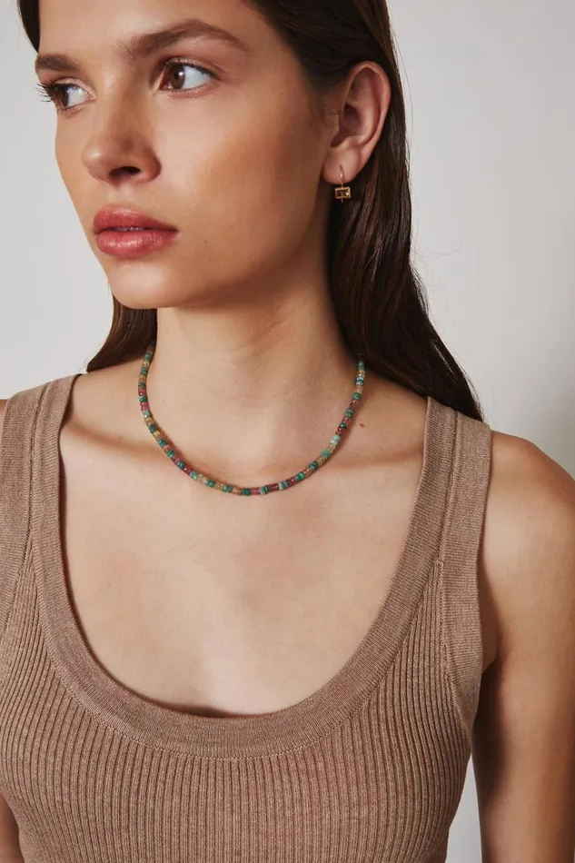 Chan Luu 14k Emerald Mix Collar Necklace Women 14k Fine