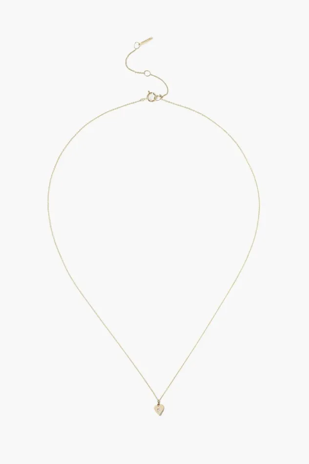 Chan Luu 14k Gold Heart Necklace With Diamond Inlay Women Necklaces