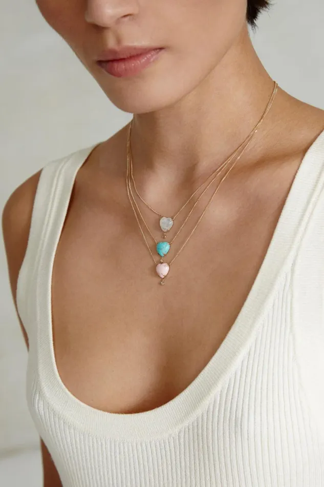 Chan Luu 14k Heart Necklace Turquoise Women Necklaces