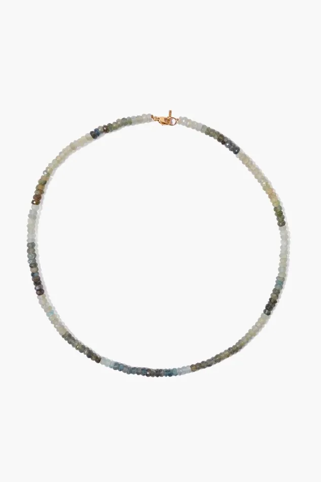 Chan Luu 14k Moss Aquamarine Petra Necklace Women 14k Fine