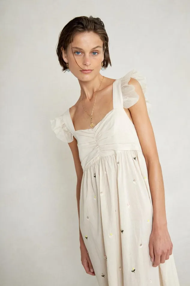 Chan Luu Amelia Dress Antique White Women Dresses