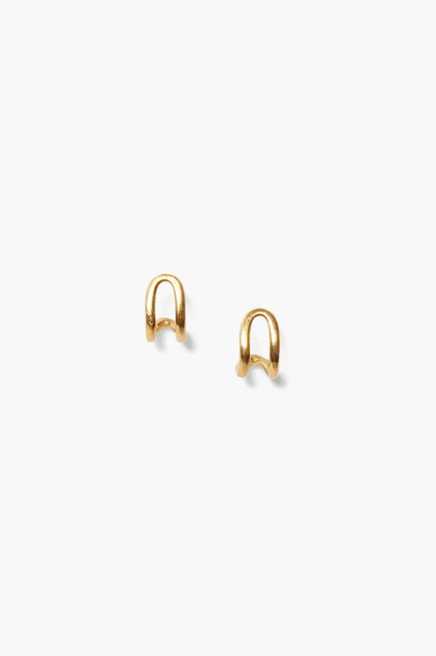 Chan Luu Arc Huggies Yellow Gold Women Earrings