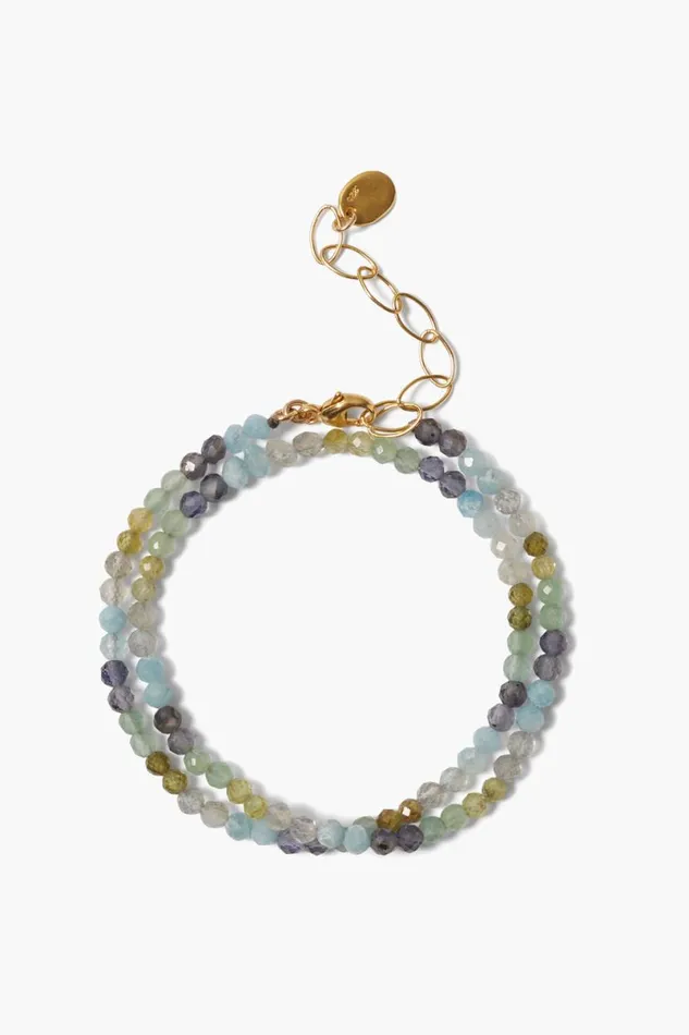 Chan Luu Aurora Double Naked Wrap Bracelet Green Mix Women Bracelets