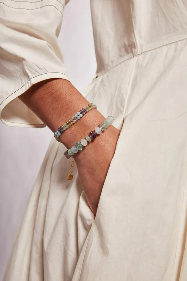 Chan Luu Aurora Double Naked Wrap Bracelet Green Mix Women Bracelets