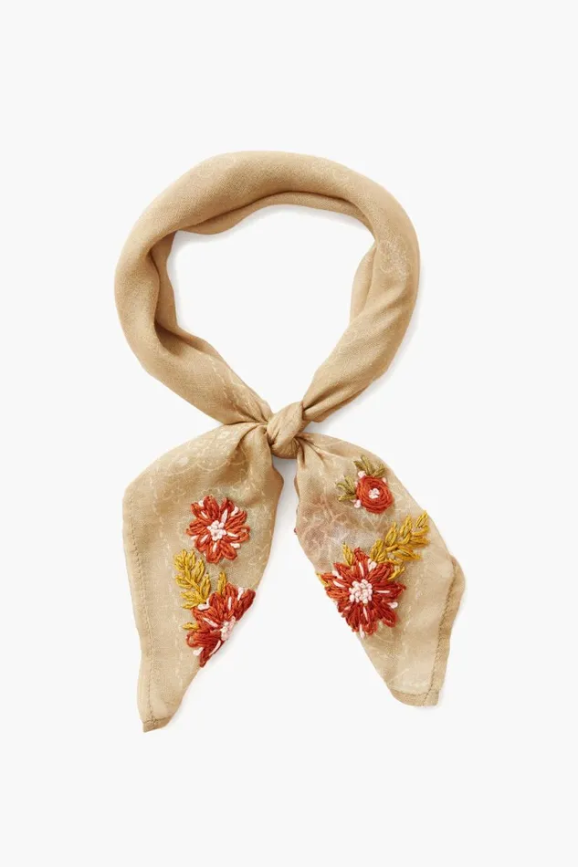Chan Luu Bandana Doeskin Embroidered Floral Women Bandanas