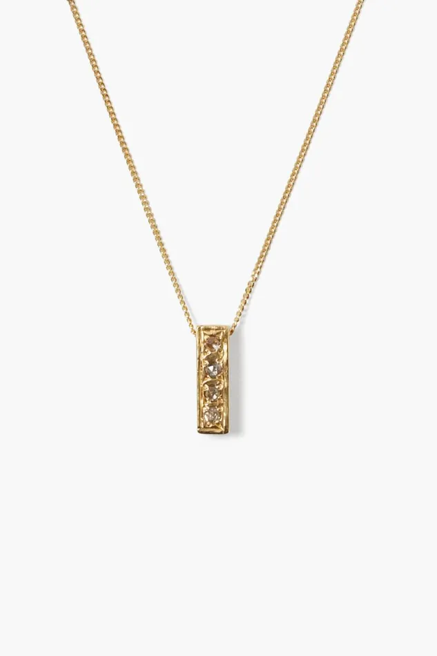 Chan Luu Bar Diamond Necklace Yellow Gold Women Necklaces