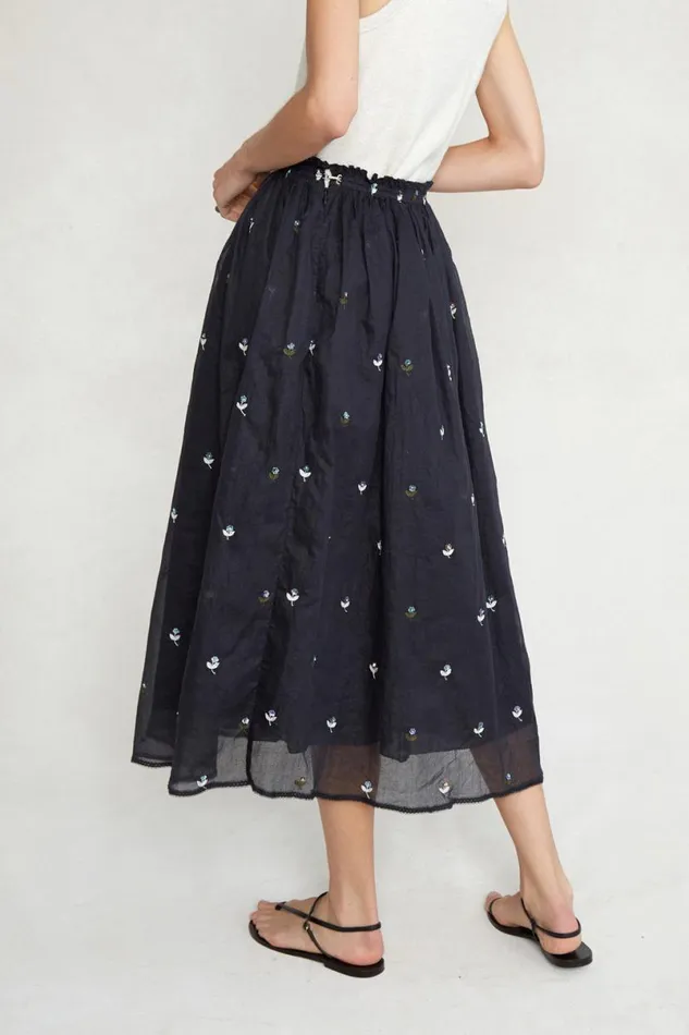 Chan Luu Caroline Ballet Skirt Black Floral Women Bottoms