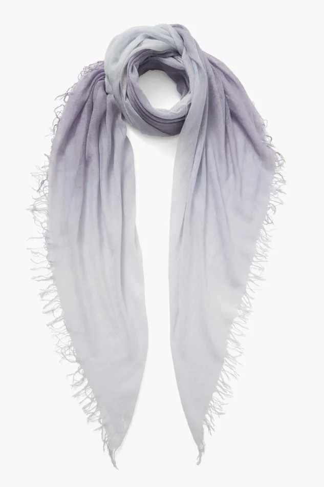 Chan Luu Cashmere And Silk Scarf Blue Granite Dip Dyed Women Scarves
