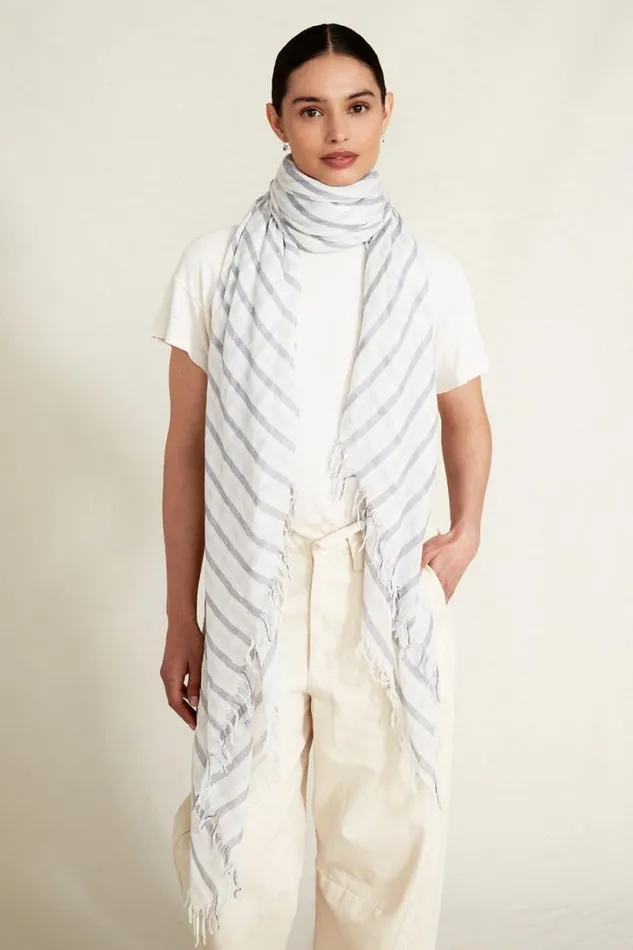 Chan Luu Cashmere And Silk Scarf Blue Granite Linea Women Scarves