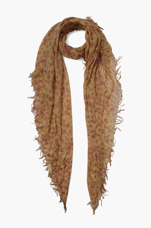 Chan Luu Cashmere And Silk Scarf Chai Tea Paisley Women Scarves