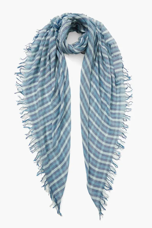 Chan Luu Cashmere And Silk Scarf Estate Blue Linea Women Scarves
