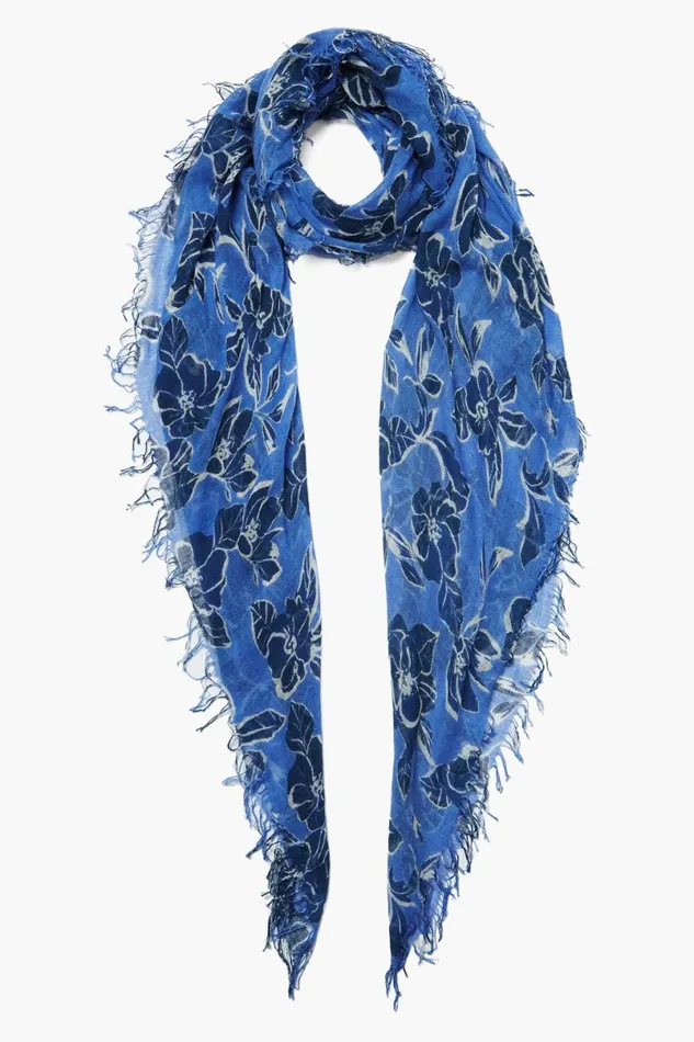 Chan Luu Cashmere And Silk Scarf Jacaranda Floral Women Scarves