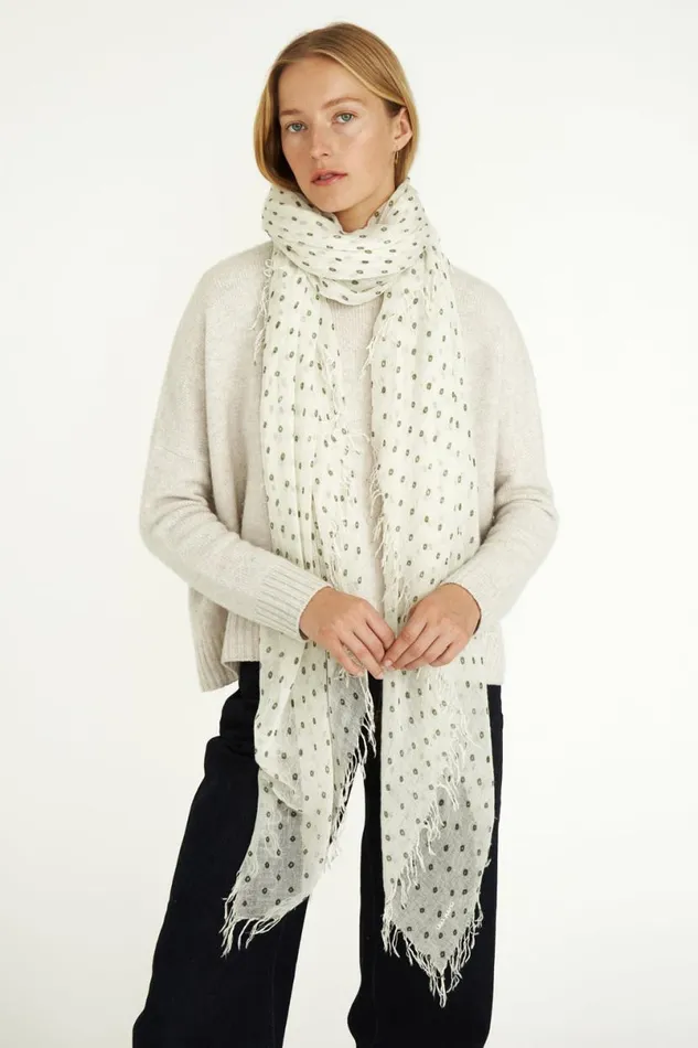 Chan Luu Cashmere And Silk Scarf Kombu Dot Women Scarves