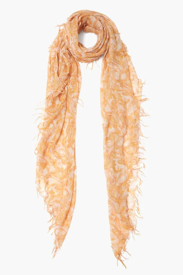 Chan Luu Cashmere And Silk Scarf Marigold Free Bird Women Scarves