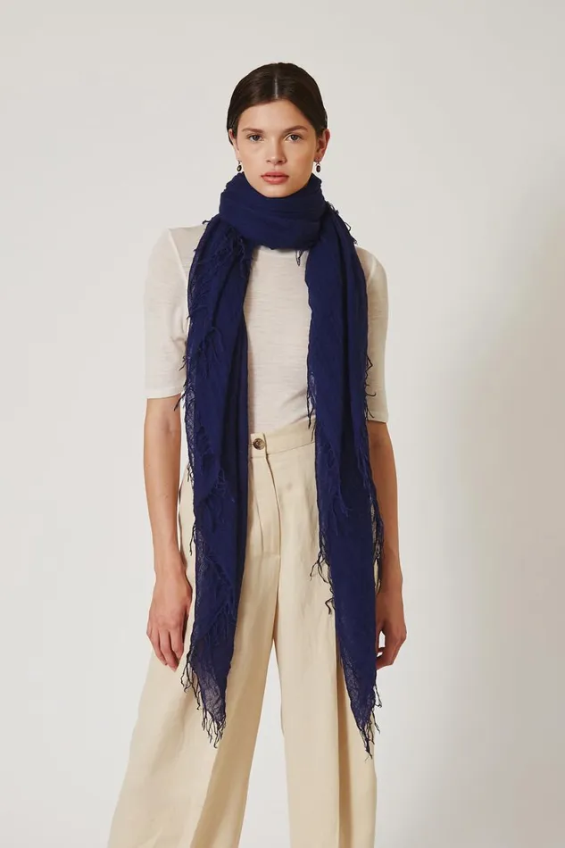 Chan Luu Cashmere And Silk Scarf Medieval Blue Women Scarves