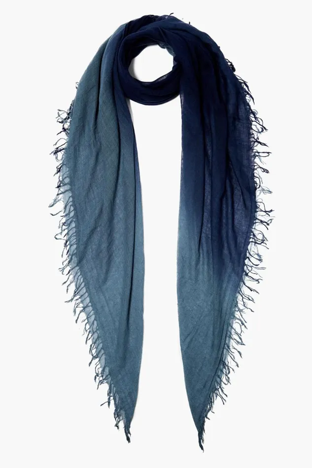 Chan Luu Cashmere And Silk Scarf Pageant Blue Dip Dyed Women Scarves
