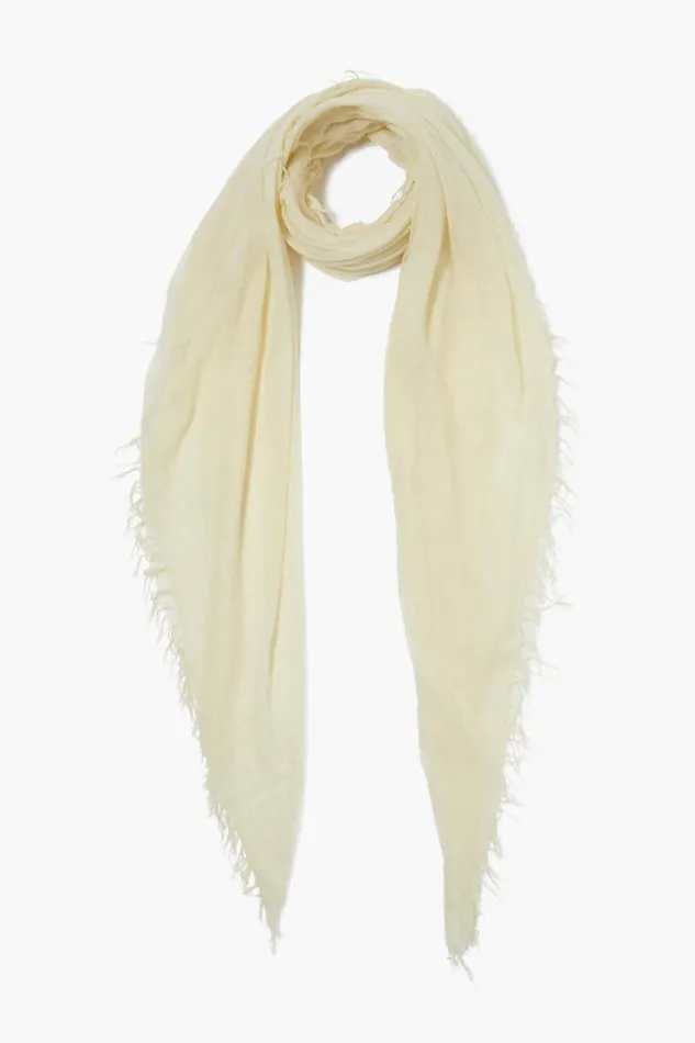 Chan Luu Cashmere And Silk Scarf Pale Yellow Women Scarves