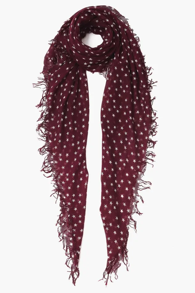 Chan Luu Cashmere And Silk Scarf Tawny Port Star Women Scarves