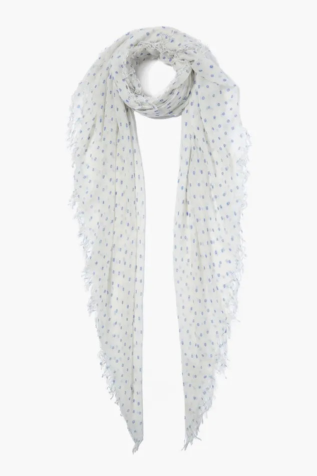 Chan Luu Cashmere And Silk Scarf Wedgewood Dot Women Scarves