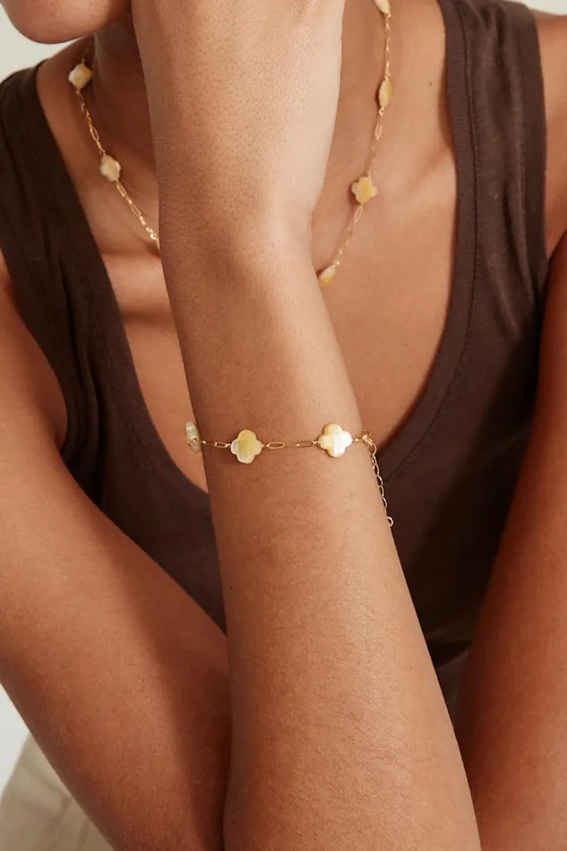 Chan Luu Clover Bracelet Yellow MOP Women Bracelets