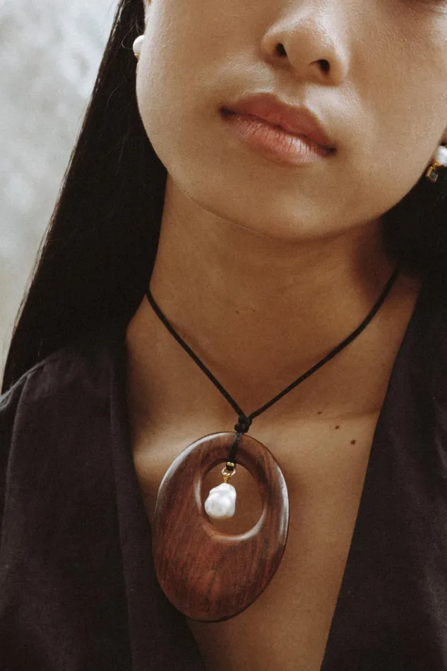 Chan Luu Corinne Necklace Dark Wood Women Necklaces