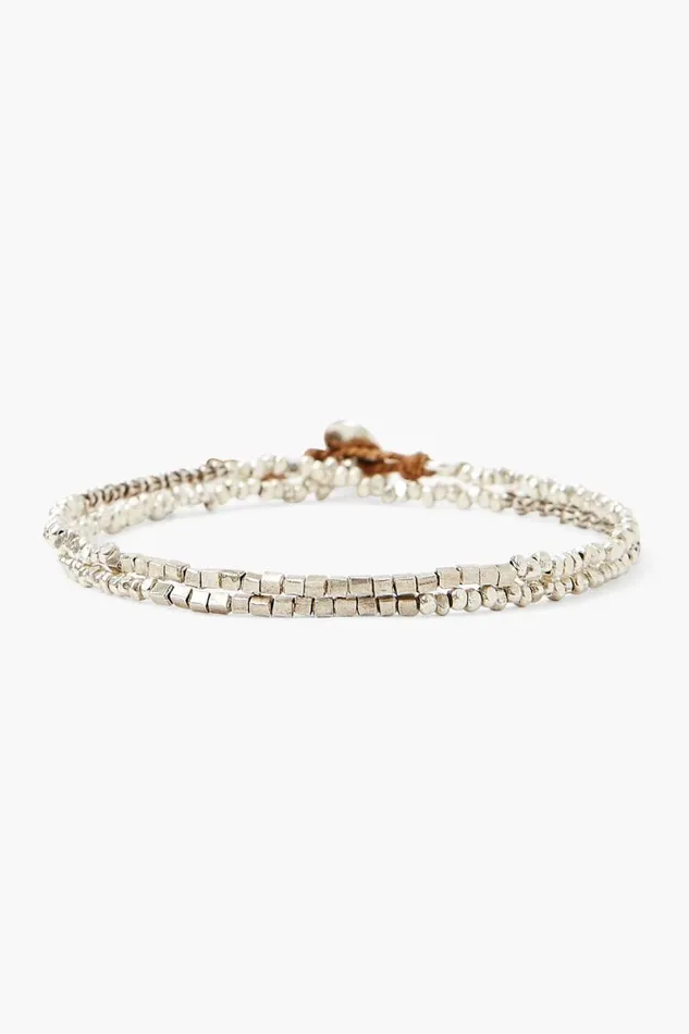 Chan Luu Cube Double Naked Wrap Bracelet Silver Women Bracelets