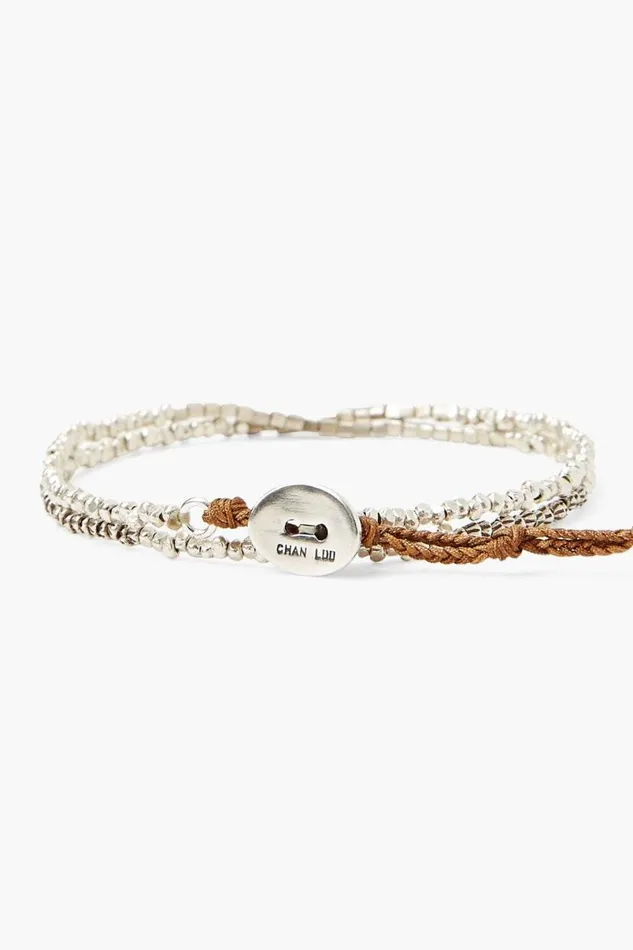 Chan Luu Cube Double Naked Wrap Bracelet Silver Women Bracelets