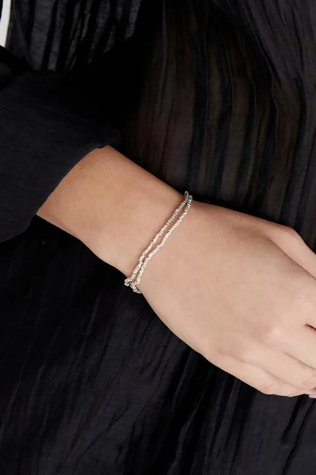Chan Luu Cube Double Naked Wrap Bracelet Silver Women Bracelets