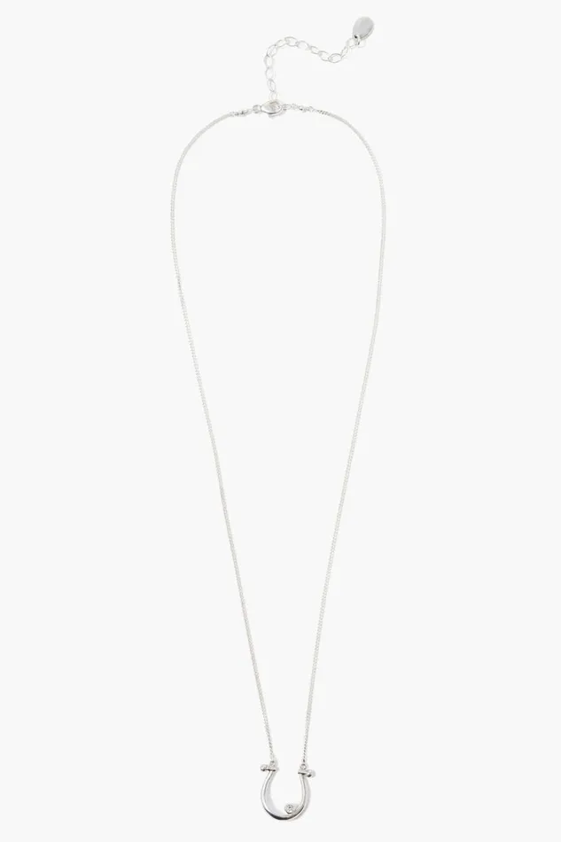 Chan Luu Diamond Horseshoe Necklace Silver Women Necklaces