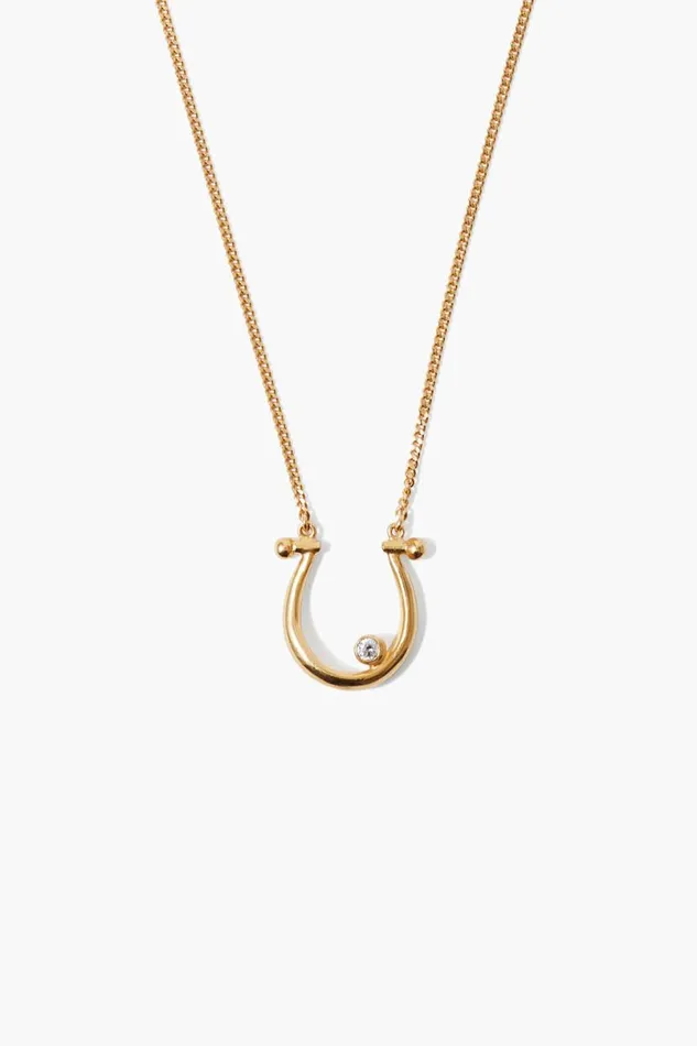 Chan Luu Diamond Horseshoe Necklace Yellow Gold Women Necklaces