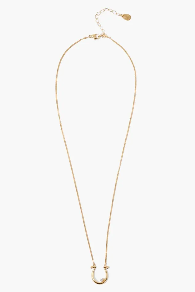 Chan Luu Diamond Horseshoe Necklace Yellow Gold Women Necklaces