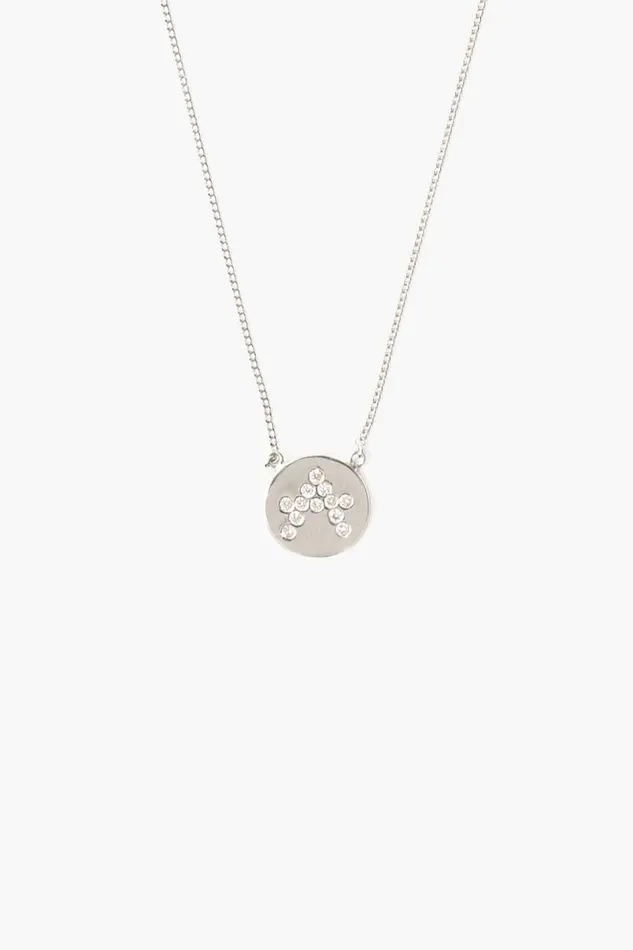 Chan Luu Diamond Initial Coin Necklace Silver Women Necklaces