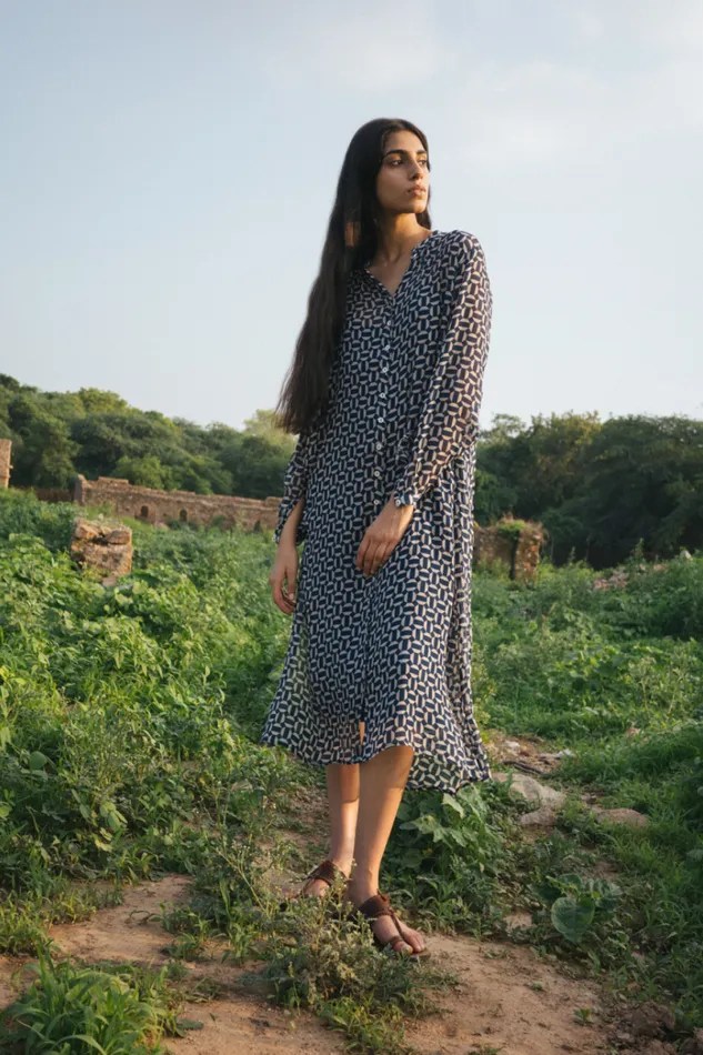 Chan Luu Eloise Dress Estate Blue Women Dresses
