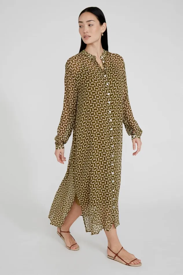 Chan Luu Eloise Dress Fir Green Women Dresses