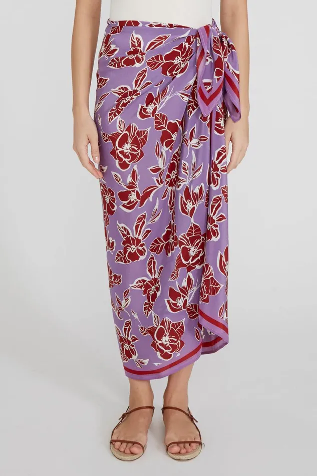 Chan Luu Floral Sarong Violet Women Bottoms