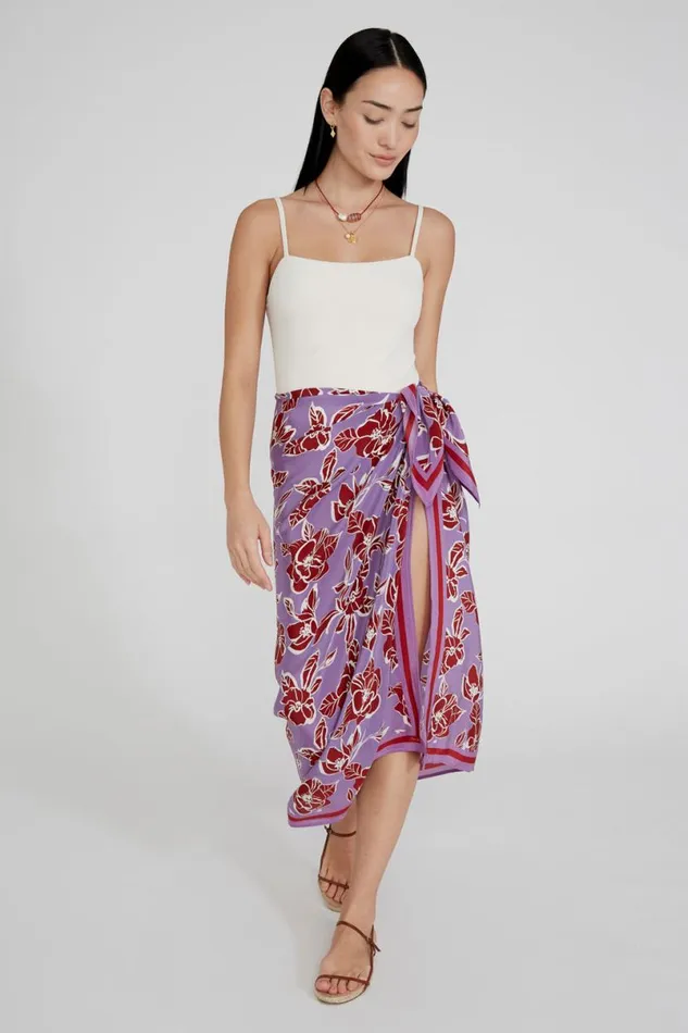 Chan Luu Floral Sarong Violet Women Bottoms