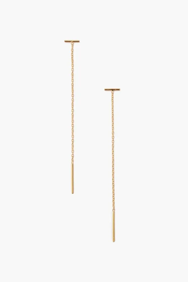 Chan Luu Gold Bar Chain Thread Earrings Women Earrings