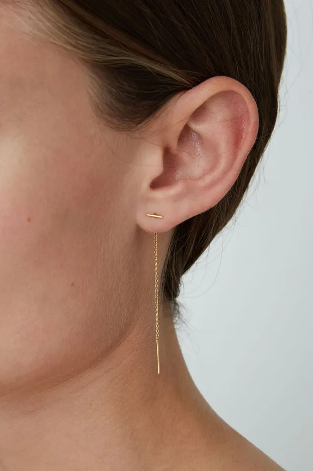 Chan Luu Gold Bar Chain Thread Earrings Women Earrings