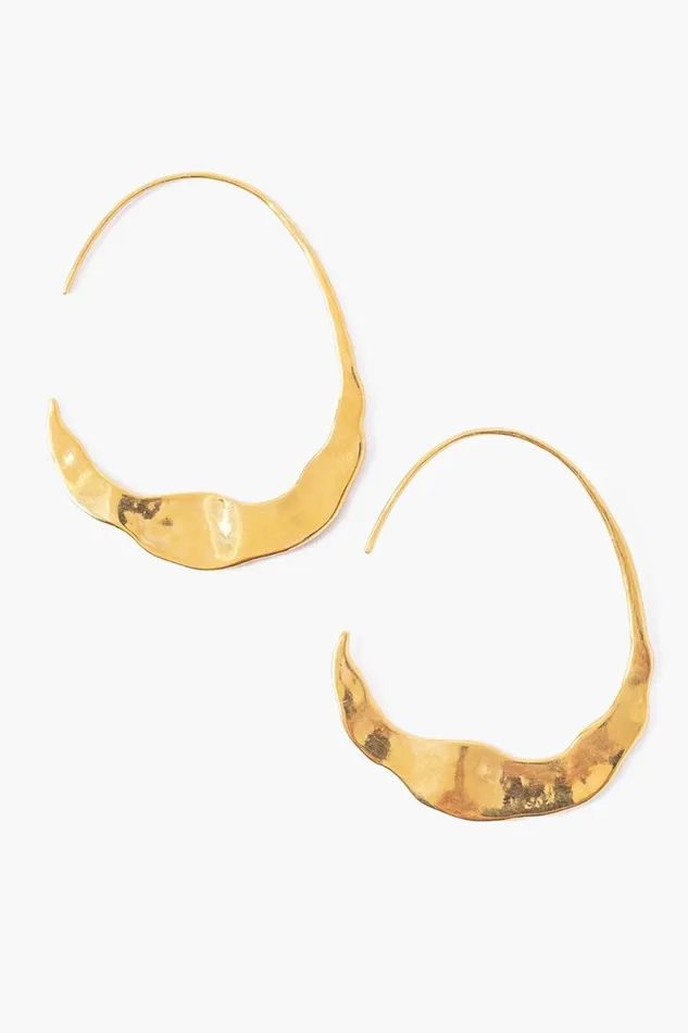 Chan Luu Gold Crescent Moon Hoops Women Earrings