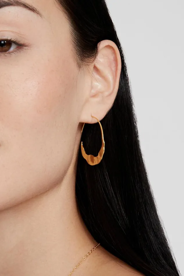 Chan Luu Gold Crescent Moon Hoops Women Earrings