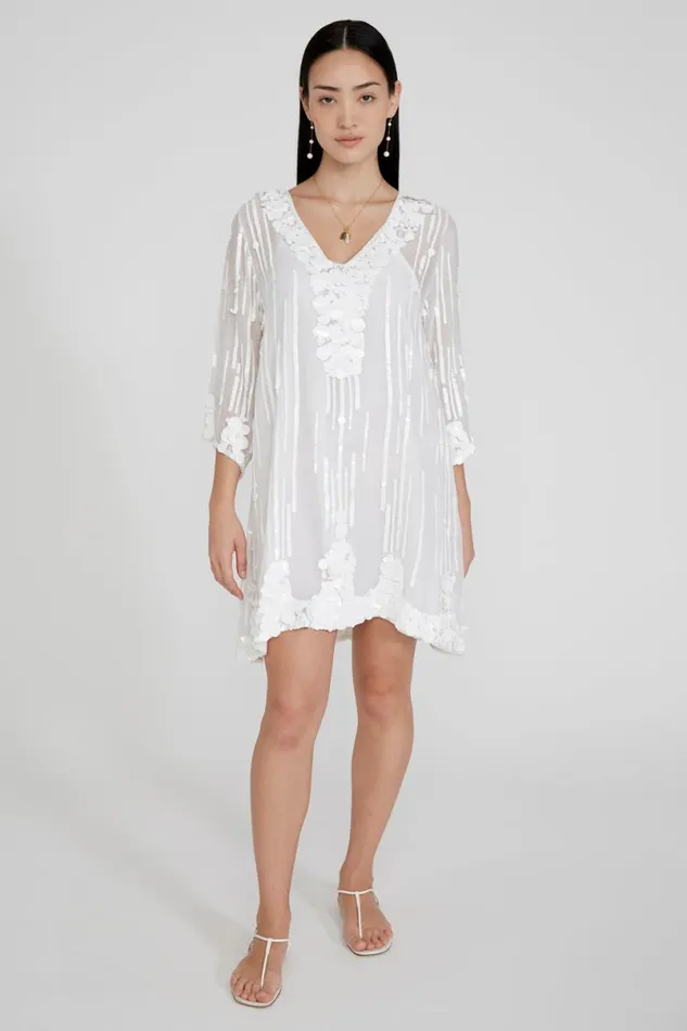 Chan Luu Halle Sequin Mini Dress White Women Dresses