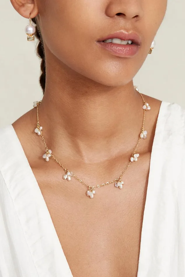 Chan Luu Hila Necklace White Pearl Mix Women Necklaces
