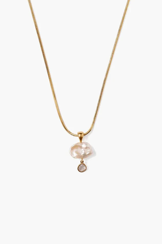Chan Luu Hilo Pearl And Diamond Necklace Gold Women Necklaces