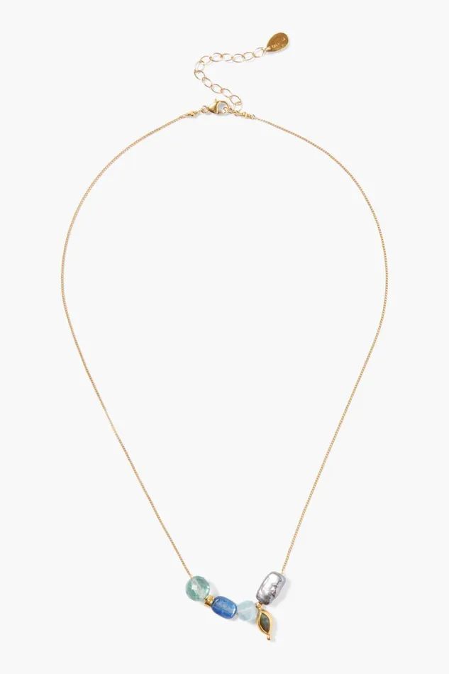 Chan Luu Indira Charm Necklace Blue Mix Women Necklaces
