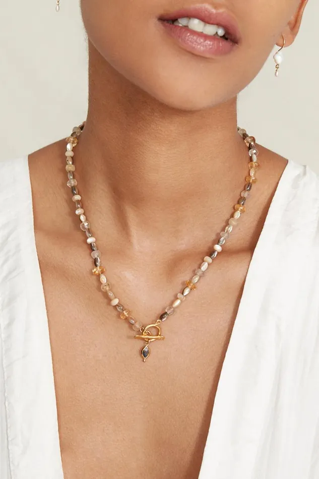 Chan Luu Indira Toggle Necklace Abalone Mix Women Necklaces