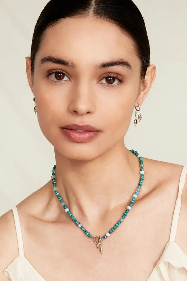 Chan Luu Indira Toggle Necklace Turquoise Mix Women Necklaces