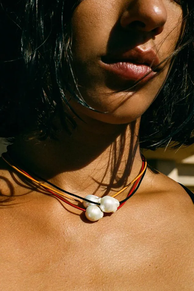 Chan Luu Isla Pearl Necklace Black Women Necklaces